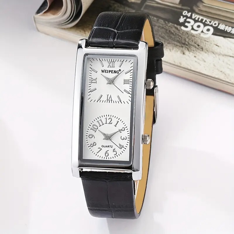Dual Time Zone Tank Solo Vintage Women's Watch with Roman Numerals