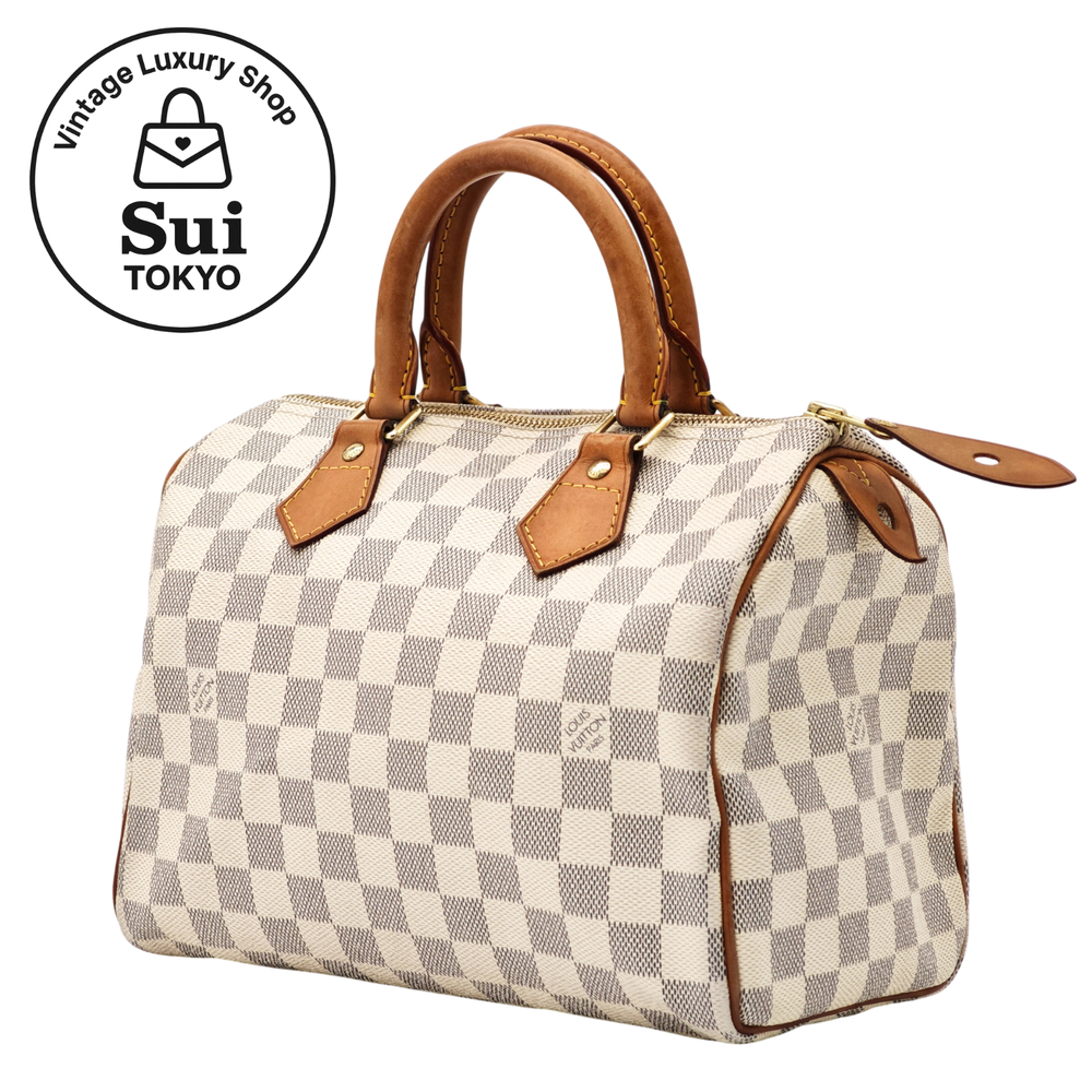 LOUIS VUITTON Speedy 25 Damier Azur Handbag Mini Boston N41371 Brown 0082