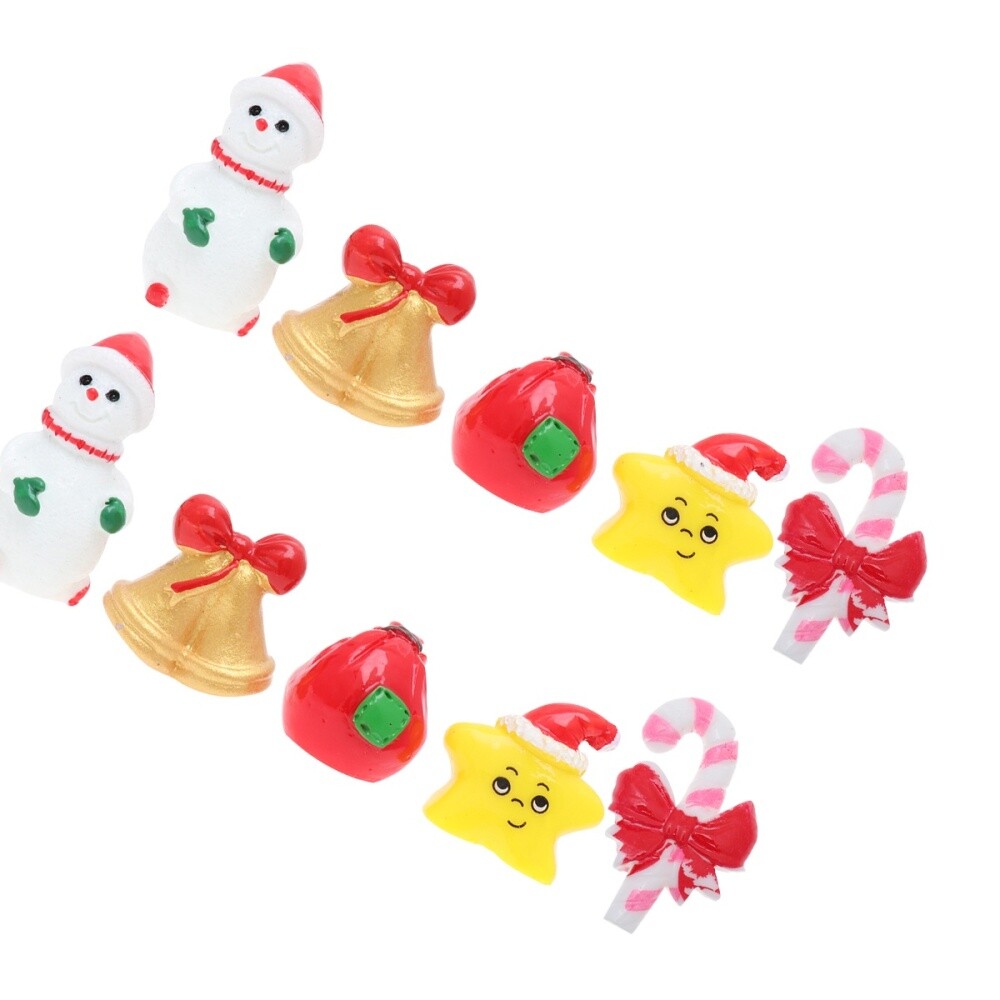 20 Pcs Miniature Christmas Figures Plants Decor Elements Shape