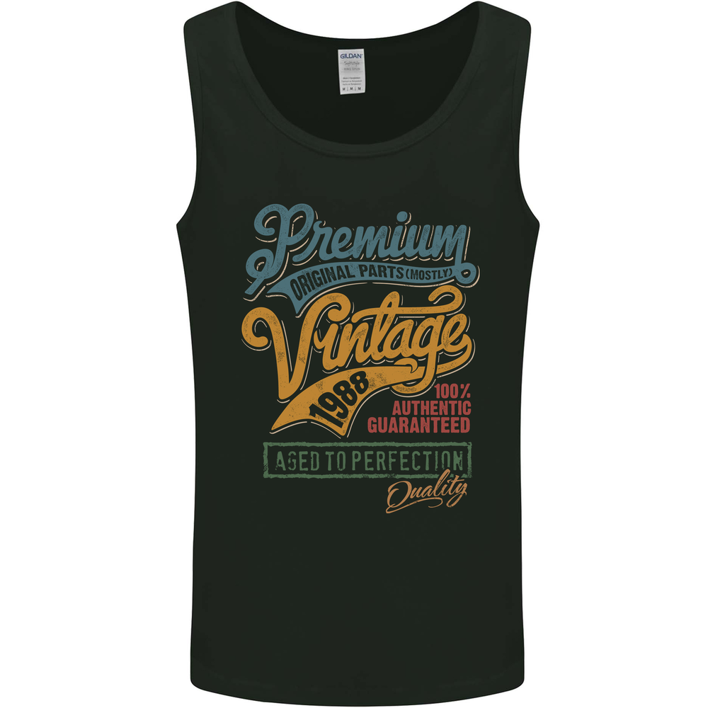 Aged to Perfection 37th Birthday 1988 Mens Vest Tank Top