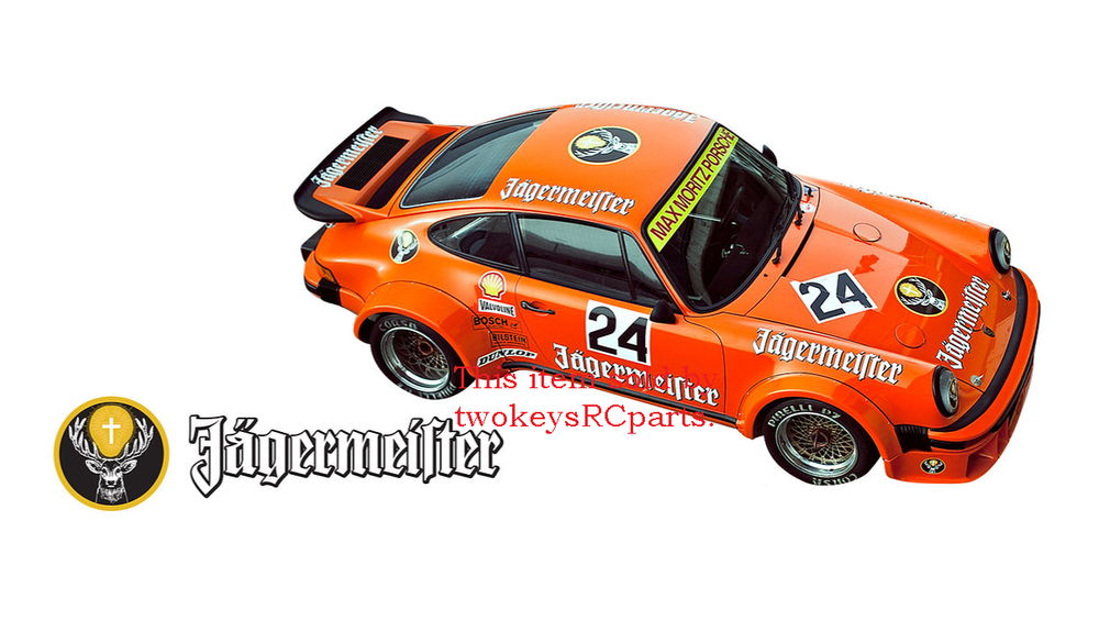 1:12 Vintage Porsche 911 Body Shell for 1:10 RC MINI Tamiya M05 M08 in Jagermeister Design