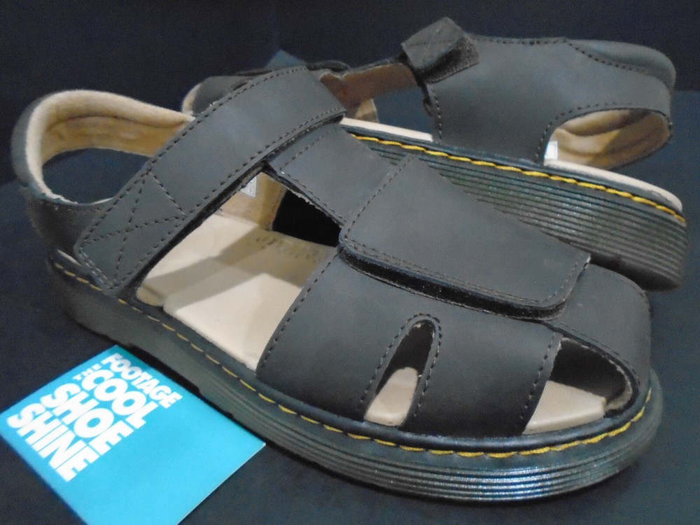 DR. MARTENS MOBY II 2 Y LEATHER SANDALS STRAPS DARK BROWN AIR WAIR AW004 M 6 W 7