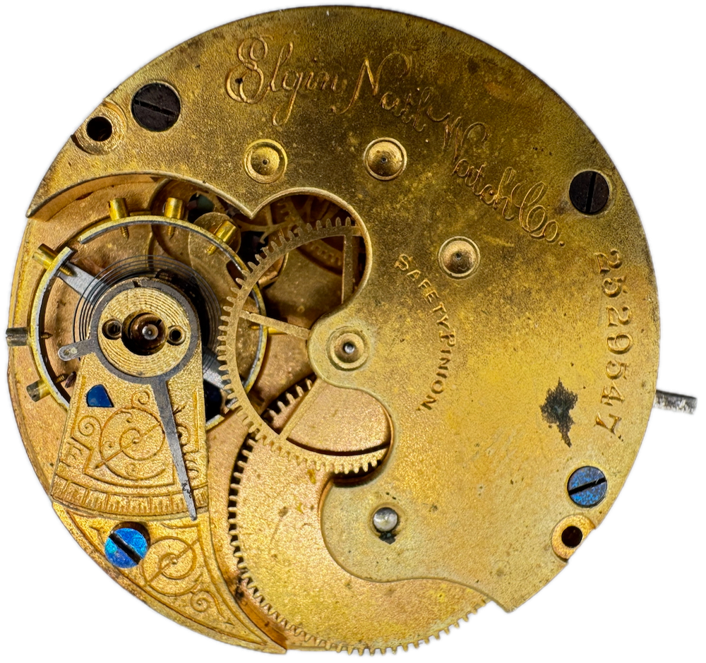 Antique 1888 Elgin 7 Jewel Hunter Pocket Watch Movement 6s 95 USA