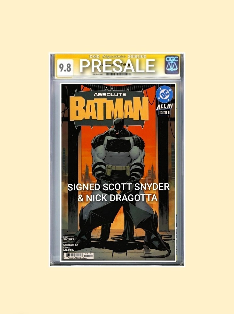 PRESALE Absolute Batman #1 CGC SS 9.8 Cover A 1st Print SIGNED Snyder & Dragotta-image
