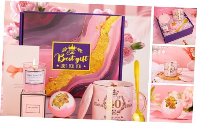 40th Birthday Gifts Women, Unique 40 Year Old Birthday Gifts Idea, Pink