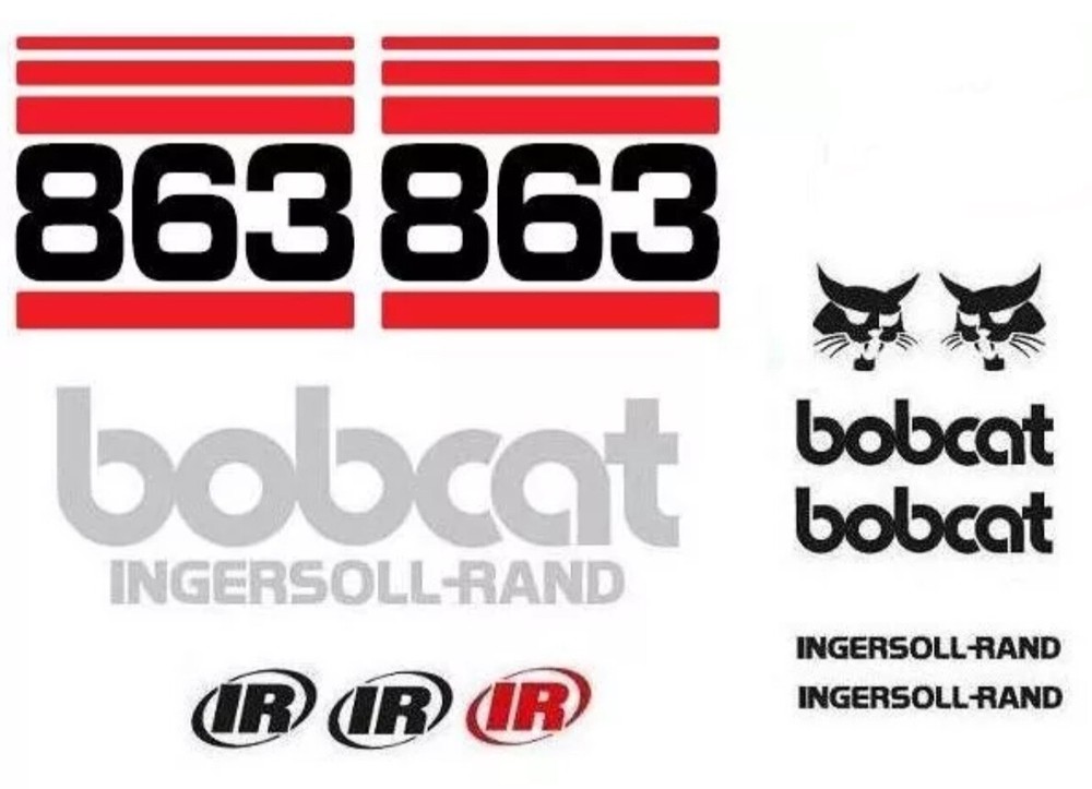 BOBCAT 863 Skid Steer Full Decal Sticker Set Kit With Free Shipping