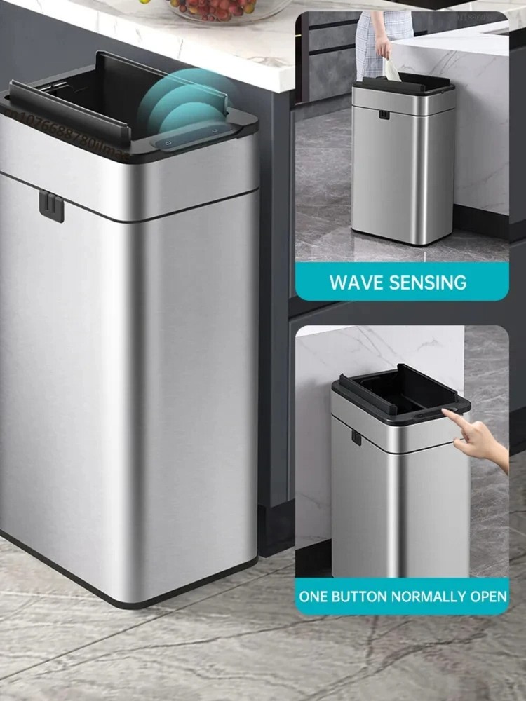 Smart Trash Can 15L 20L 30L 40L 50L 60L Stainless Steel Waste bin High Trash