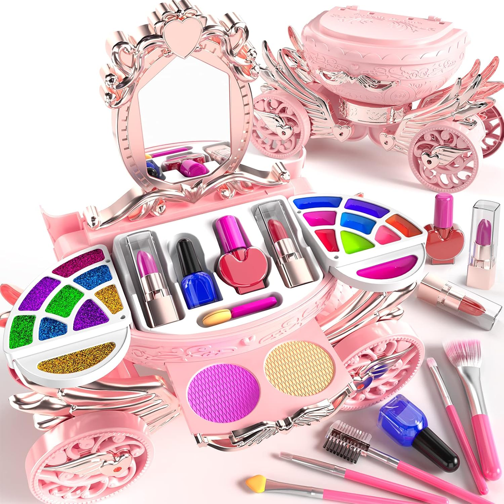 Kids Makeup Toy for Girl 3-8 - Pretend Play for Girls Ages 6-8, Dress-Up Toddler