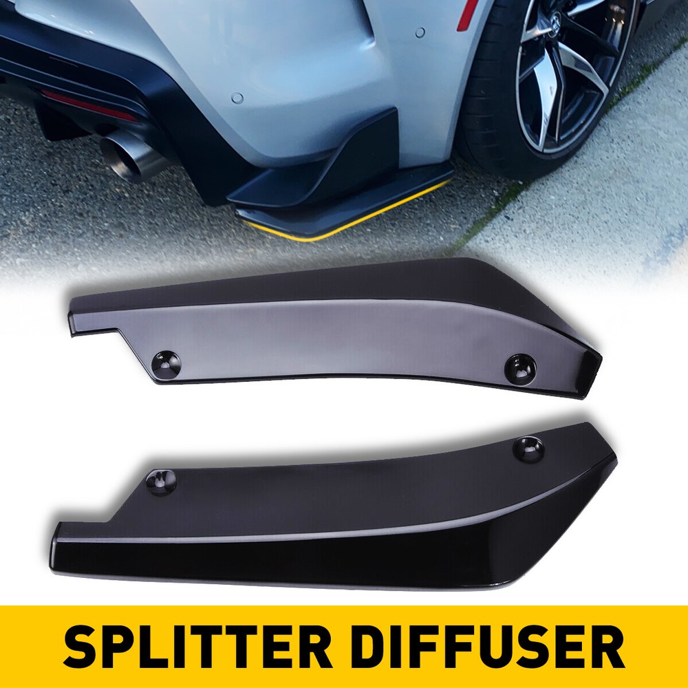 Universal Black Bumper Spats Rear Lip Splitter Canard Diffuser Spoiler Fit Honda