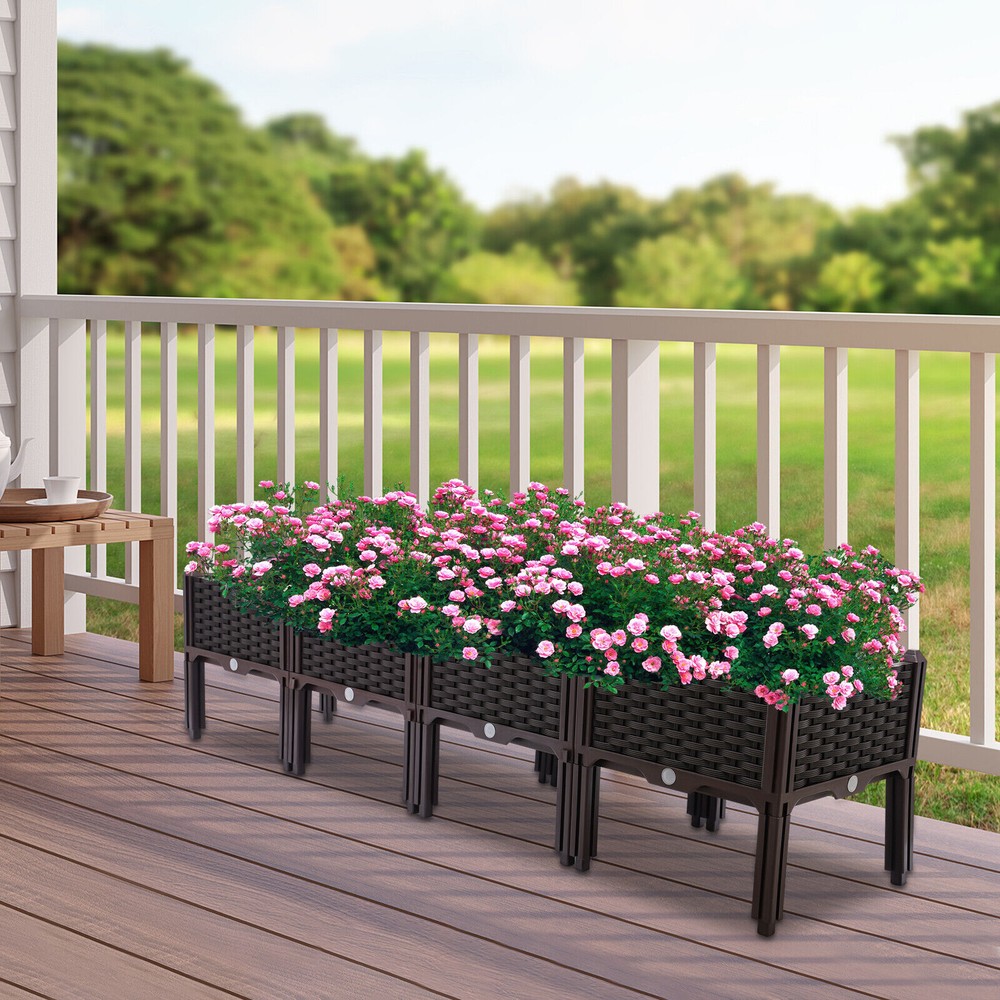 Outdoor Elevated Raised Garden Bed Planter Box with Legs for Vegetable/Flower