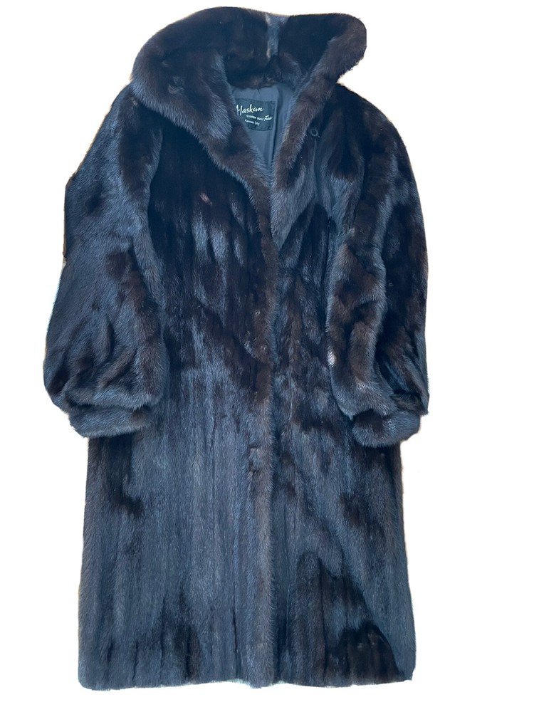 Luxury Full Ranch Mink Fur Coat for Women Size 6/8 in Excellent Condition-image