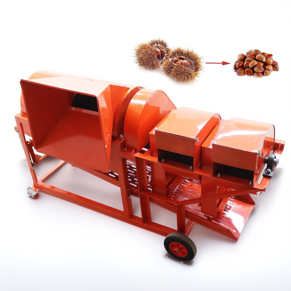 Chestnut Burr Shell Removing Machine with Double Fans 220V 1 Phase 800-1000Kg/h