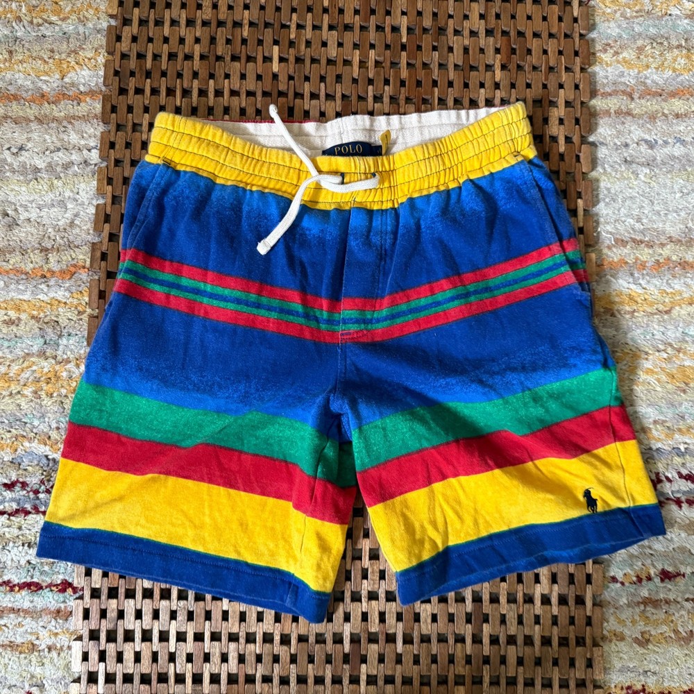Polo Ralph Lauren Multi Color Block Striped Sweat Shorts Men's Size Small S