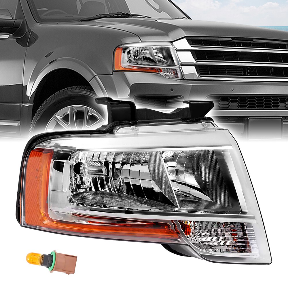 For Ford Expedition 2015-2017 Reflector Type Headlight Right # FL1Z13008G Chrome