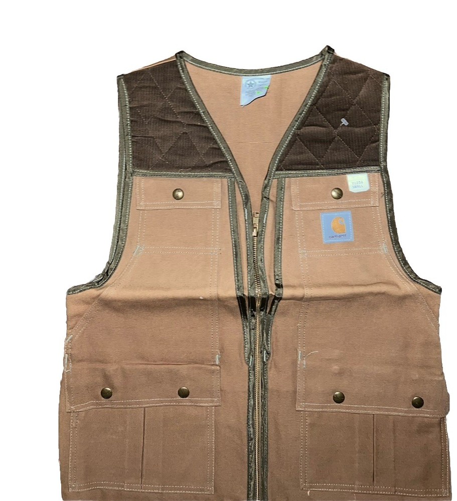 Vintage NWT Carhartt Hunting Vest Small Brown Game Bag Canvas VU256 Star Tag 80s