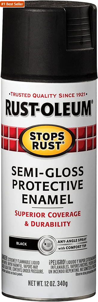 Rust-Oleum 7798830 Stops Rust Semi-Gloss Black Spray Paint 12 Oz