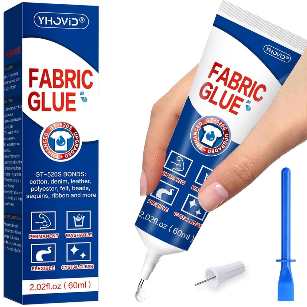Washable Permanent Fabric Glue for Clothing Repair & Stitching  