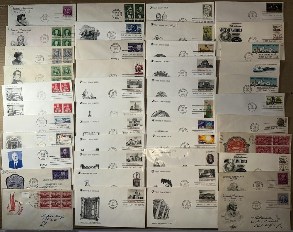 10 POUND BIG BOX COLLECTION APPROX 1050 FIRST DAY ISSUE 1940s/1980s See Descript