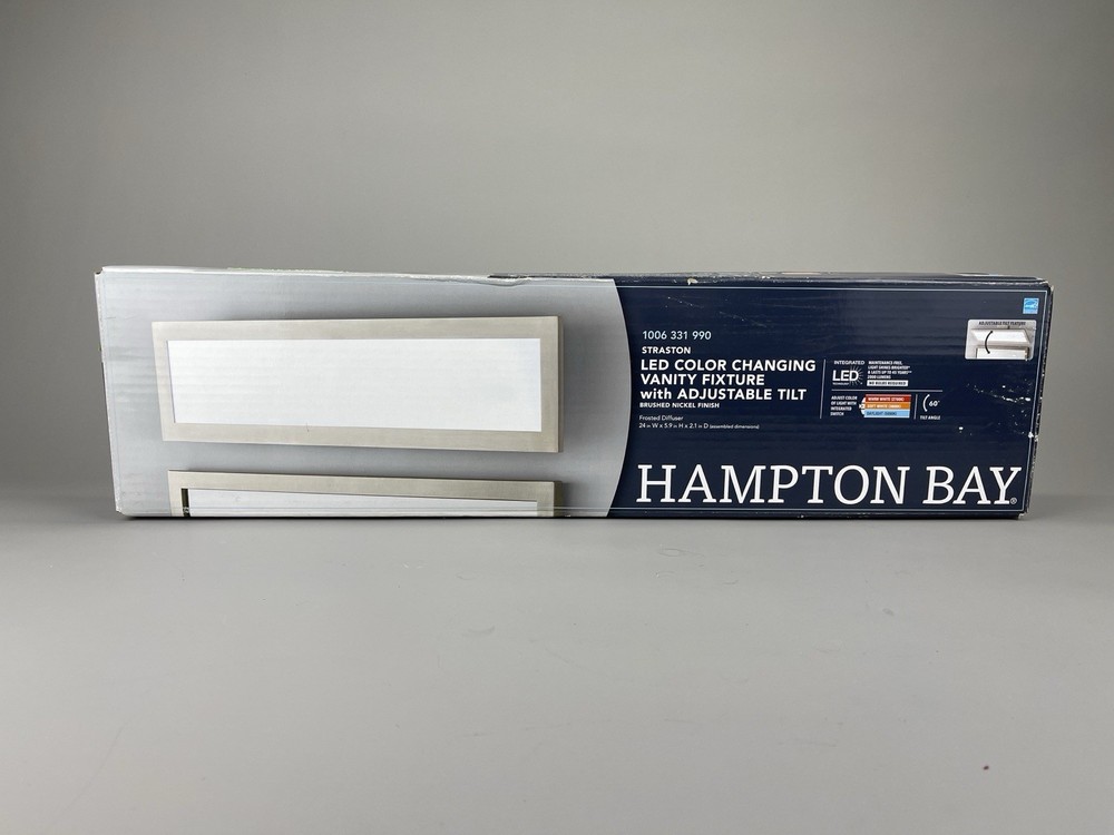 Hampton Bay Straston 24 in 1-Light Brush Nickel LED Bathroom Vanity 1006 331 990
