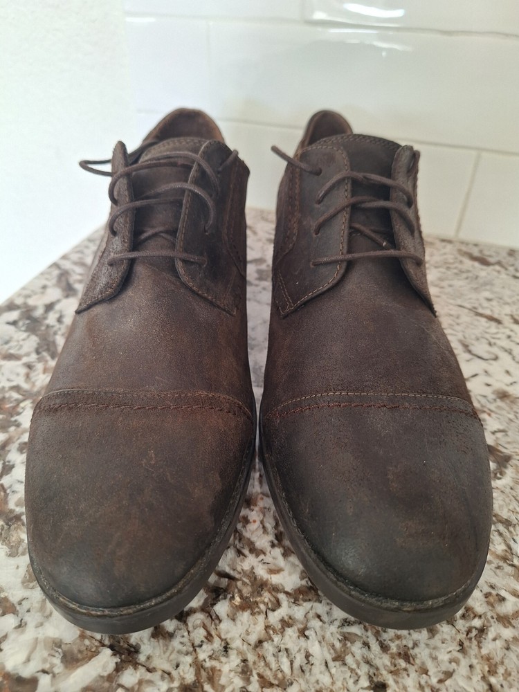 Clarks mens brown leather lace-up shoes size 12M