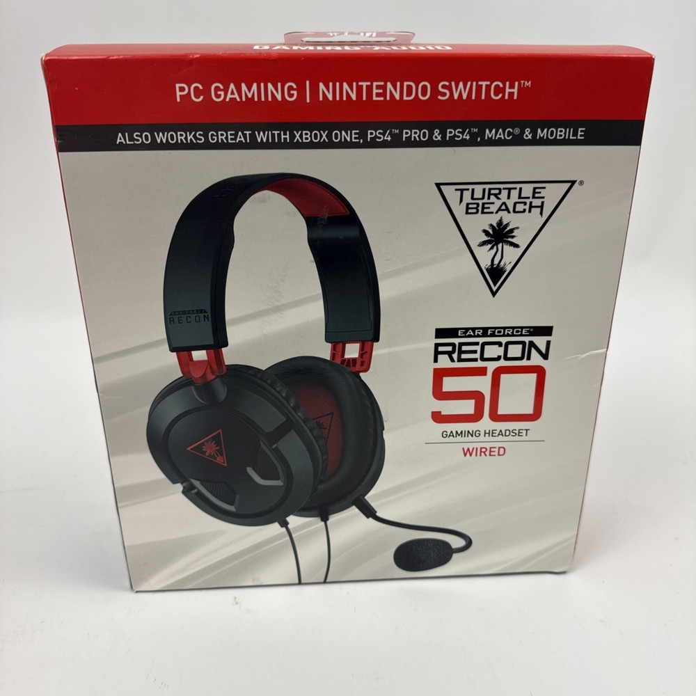 Turtle Beach Recon 50 Headset - Black/Red Wired Gaming Headset Pc Switch PS4