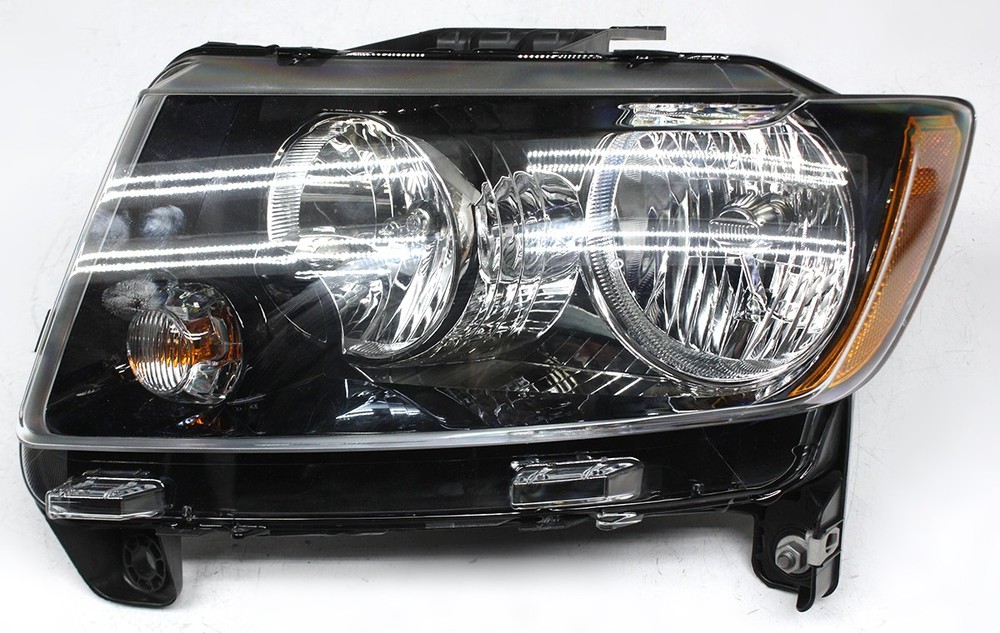 OEM Left Driver Side Halogen Headlamp For Jeep Compass 68171215AB Black bezel