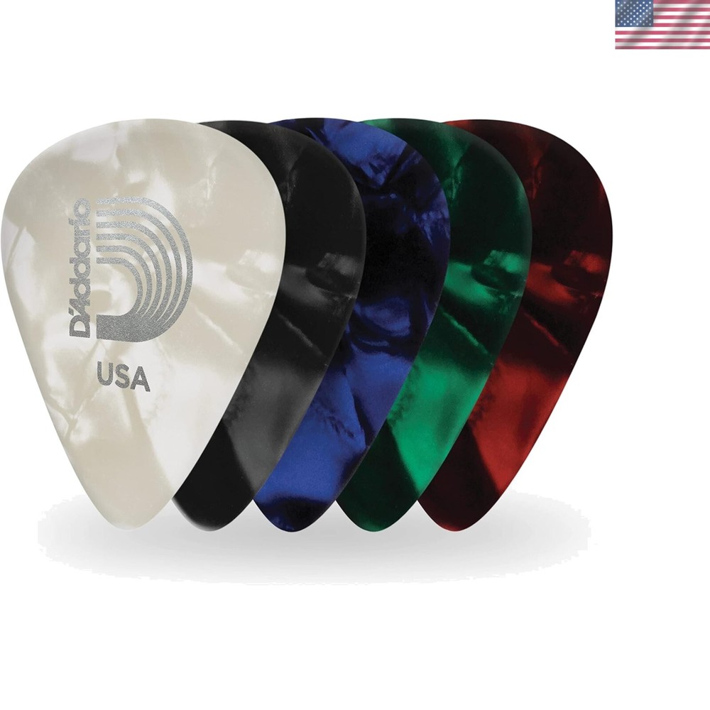 Eco-Friendly 100-Pack Celluloid Guitar Picks - Assorted Colors, 0.70mm Thickness