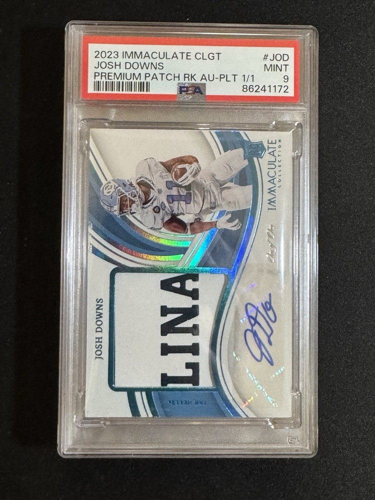 2023 Panini Immaculate Josh Downs Rookie 1/1 Patch Autograph UNC Tar Heels Colts