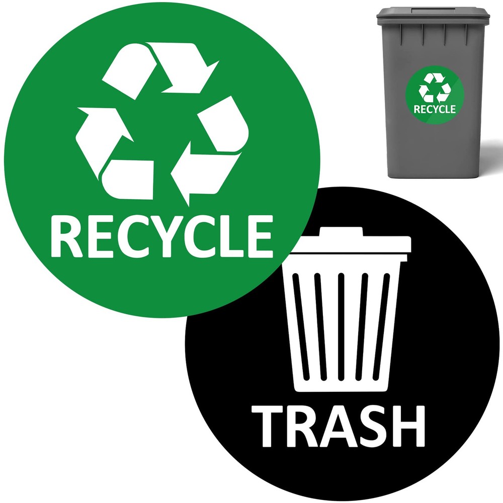 Sukh 6 Pack Recycle Sticker for Trash Can Large Sign Garbage Recycling Sticke...