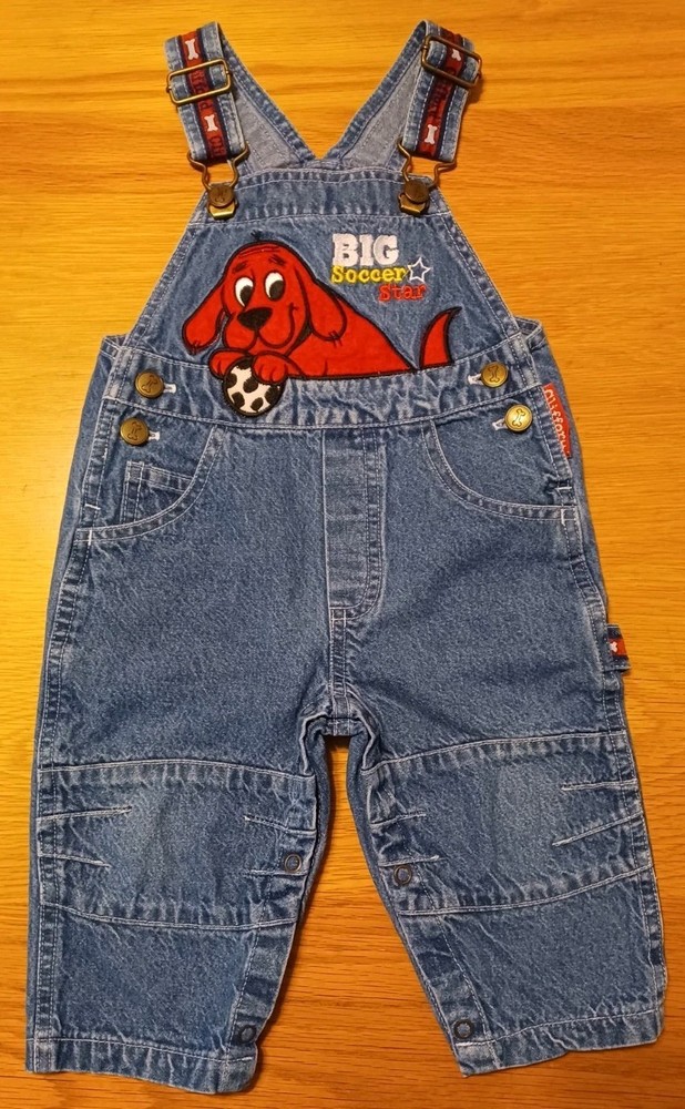Vintage Clifford The Big Red Dog Soccer Overalls - Size 12M