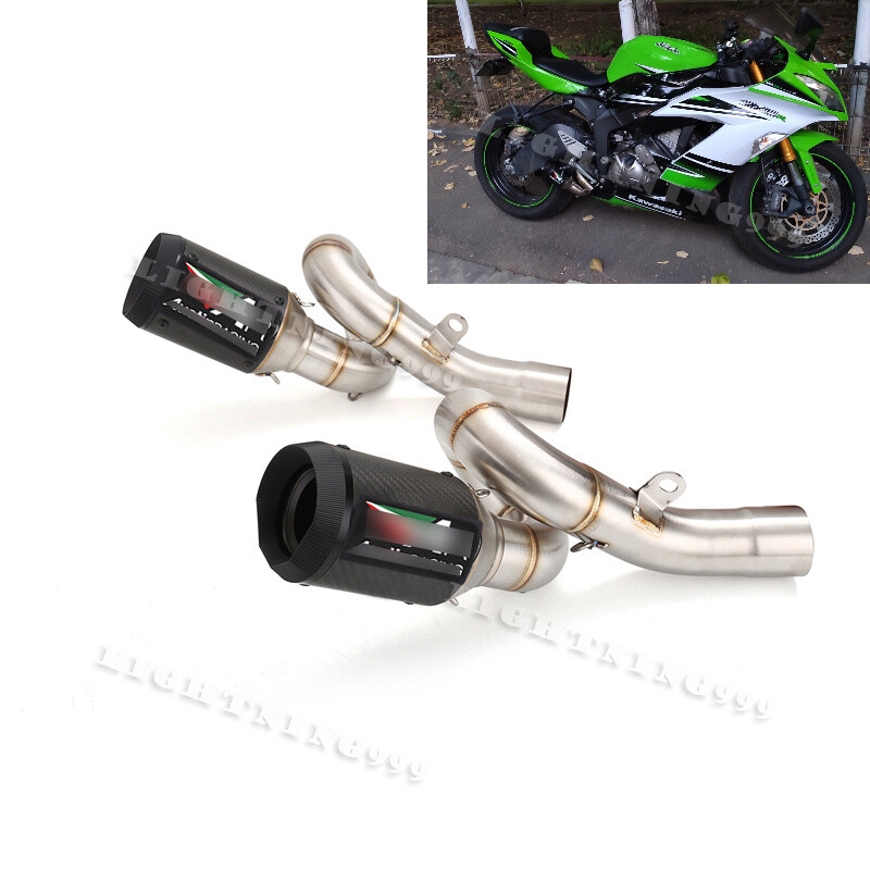 For Kawasaki Ninja ZX6R 636 2009-2023 Motorcycle Middle Pipe Exhaust Muffler Tip