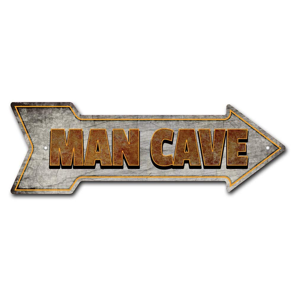 Man Cave Arrow Sign | Indoor/Outdoor | Direction Arrow Sign Funny Home Décor ...