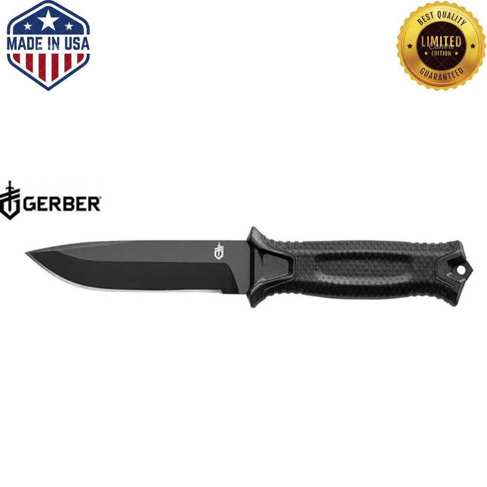 NEW GERBER STRONGARM Fixed Blade Plain Knife - Black GR5306