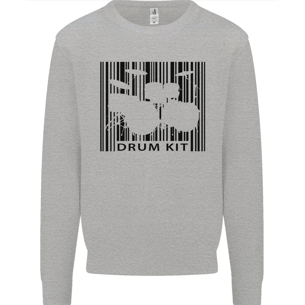 Drum Kit Barcode Drummer Drumming Mens Sweatshirt Jumper