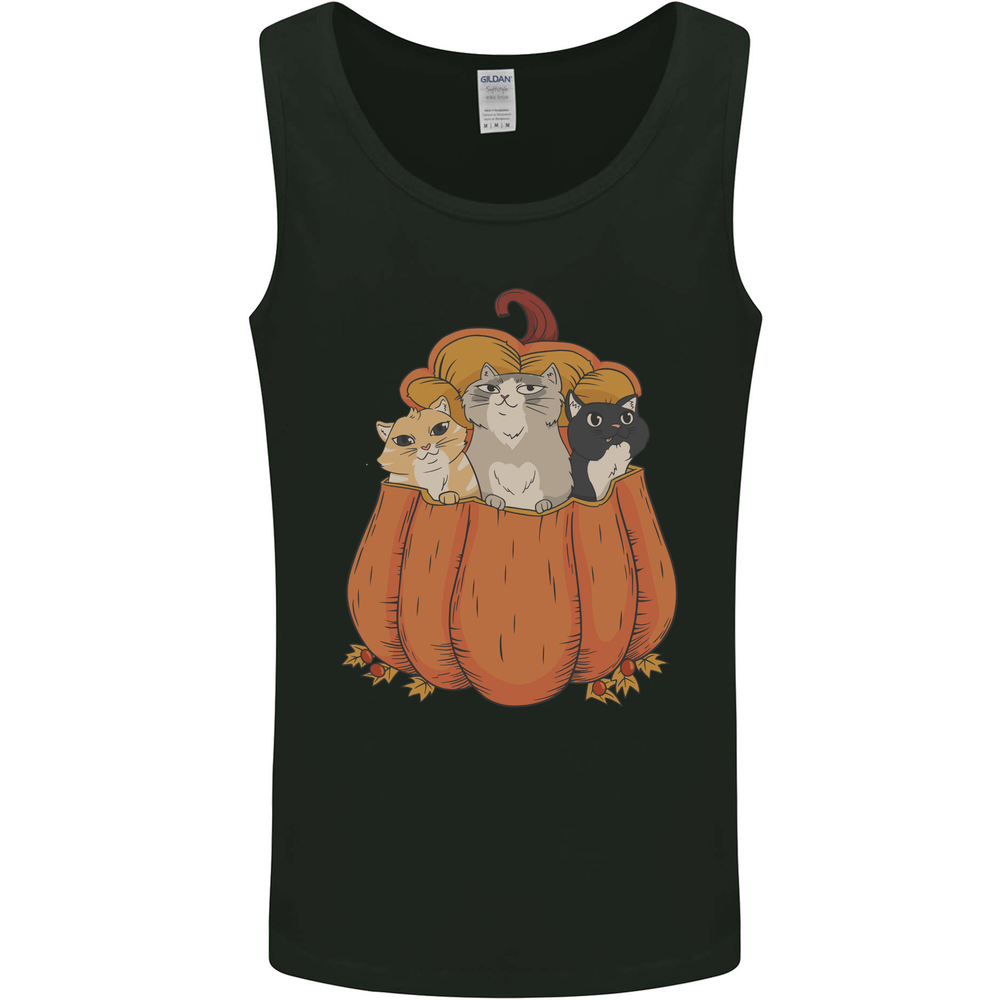 Pumpkin Cats Funny Halloween Mens Vest Tank Top