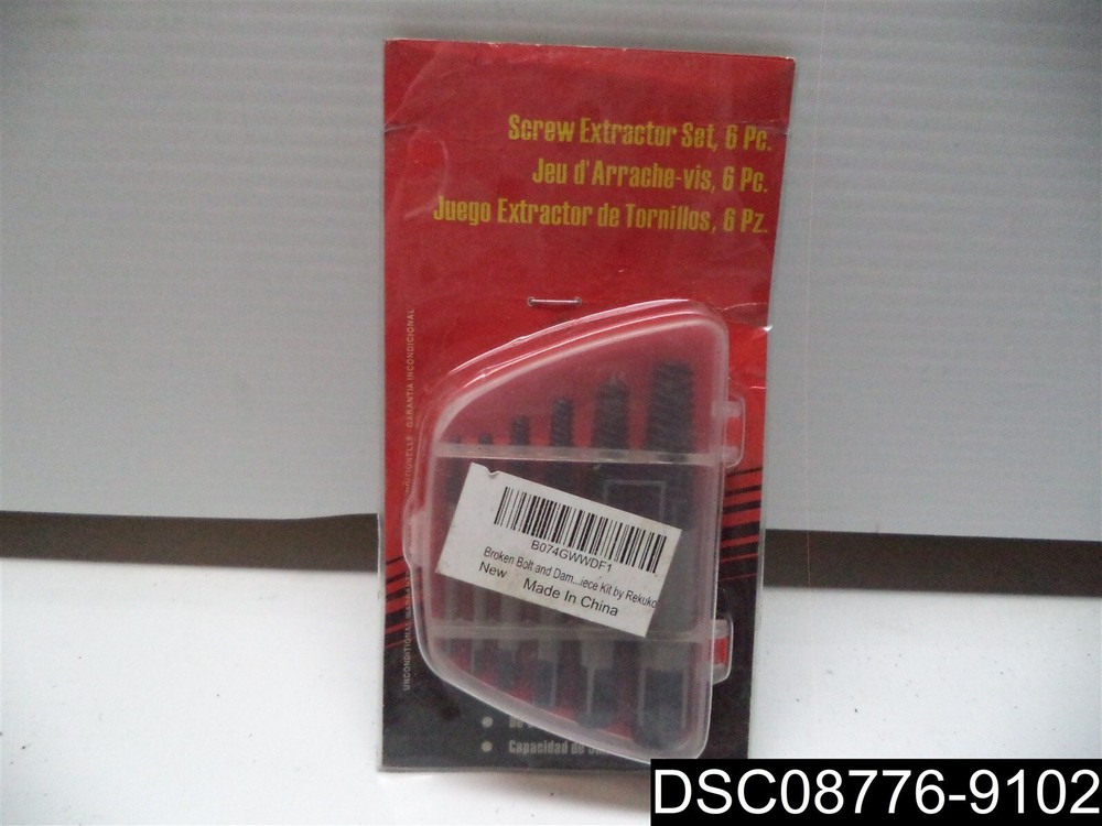 6pc Extractor Set for Broken Screws and Bolts N1-N6 Drill Bits Guide