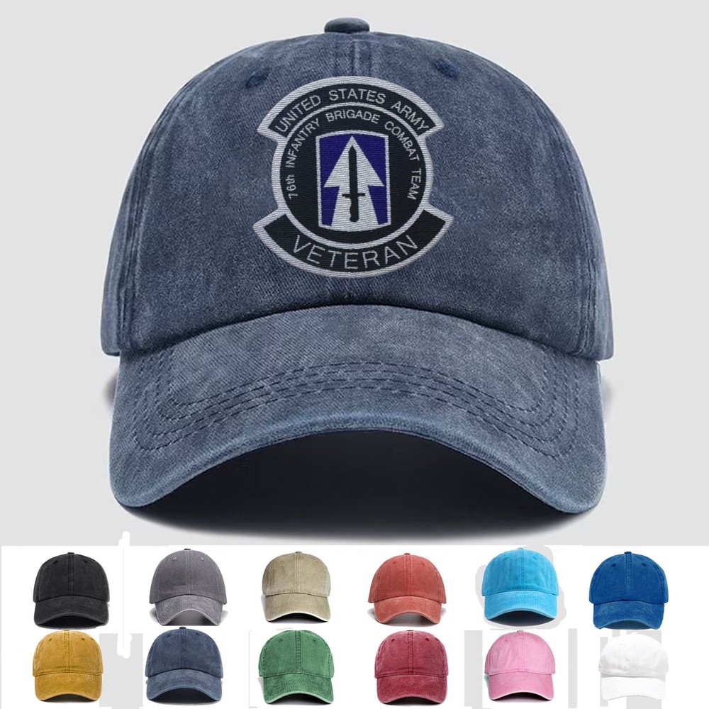 Custom Embroidered Hat US Army 76th Infantry Brigade Combat Team Veteran, Gift