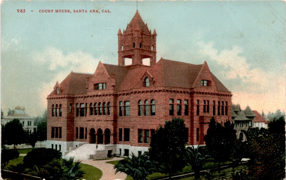 COURT HOUSE, SANTA ANA, CALIFORNIA, EDWARD H. MIT Postcard