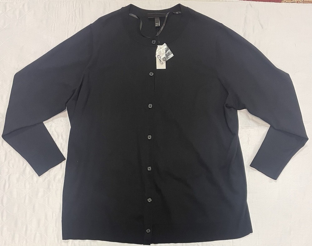 Lane Bryant Black Plus Size 22/24 Button Up Cardigan Sweater New NWT