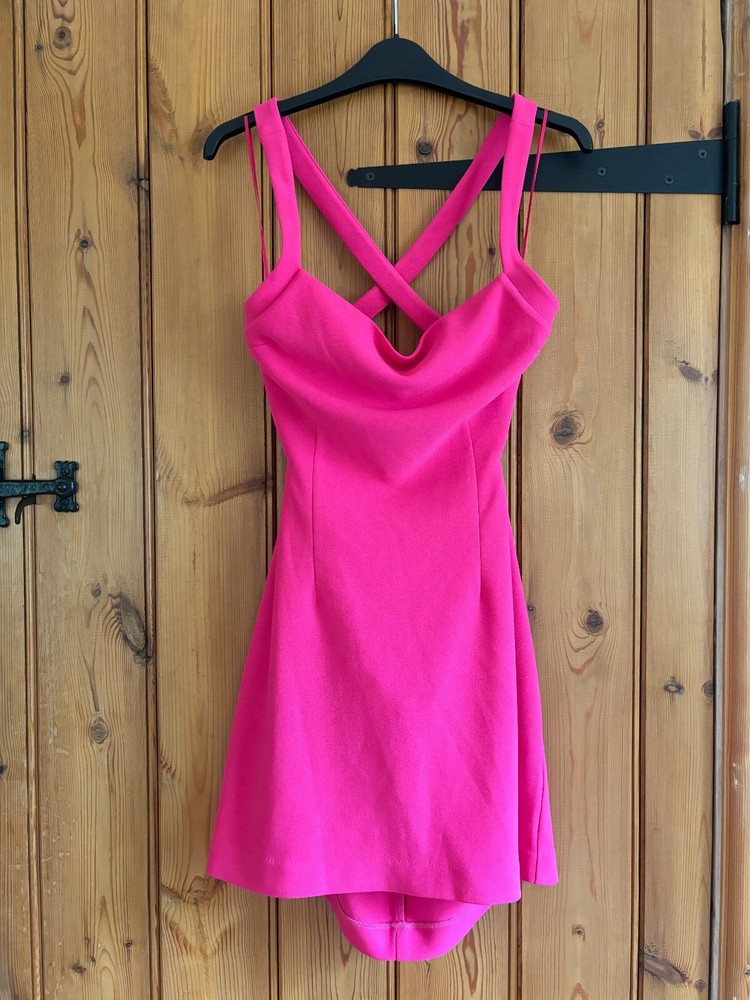 Brand new Coast bright pink cross back mini dress, Size 10