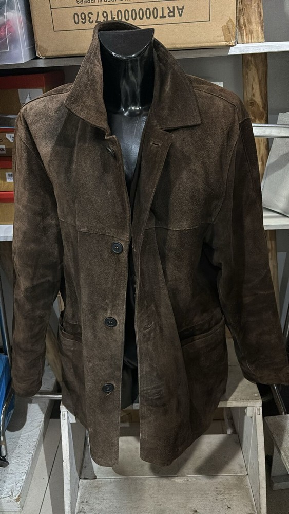 Vintage Brown Leather Coat For Men Size S Jackpot Style LLD523