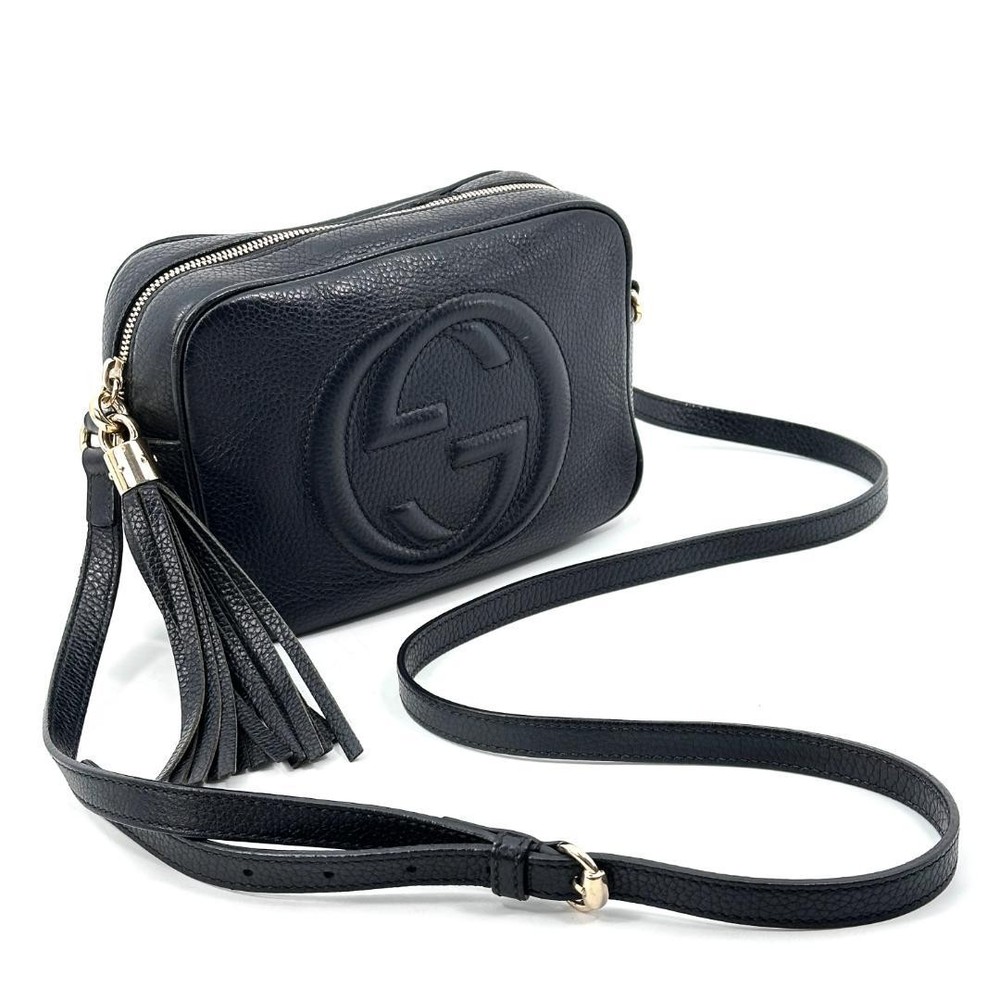 GUCCI Soho Leather Small Disco Bag Black
