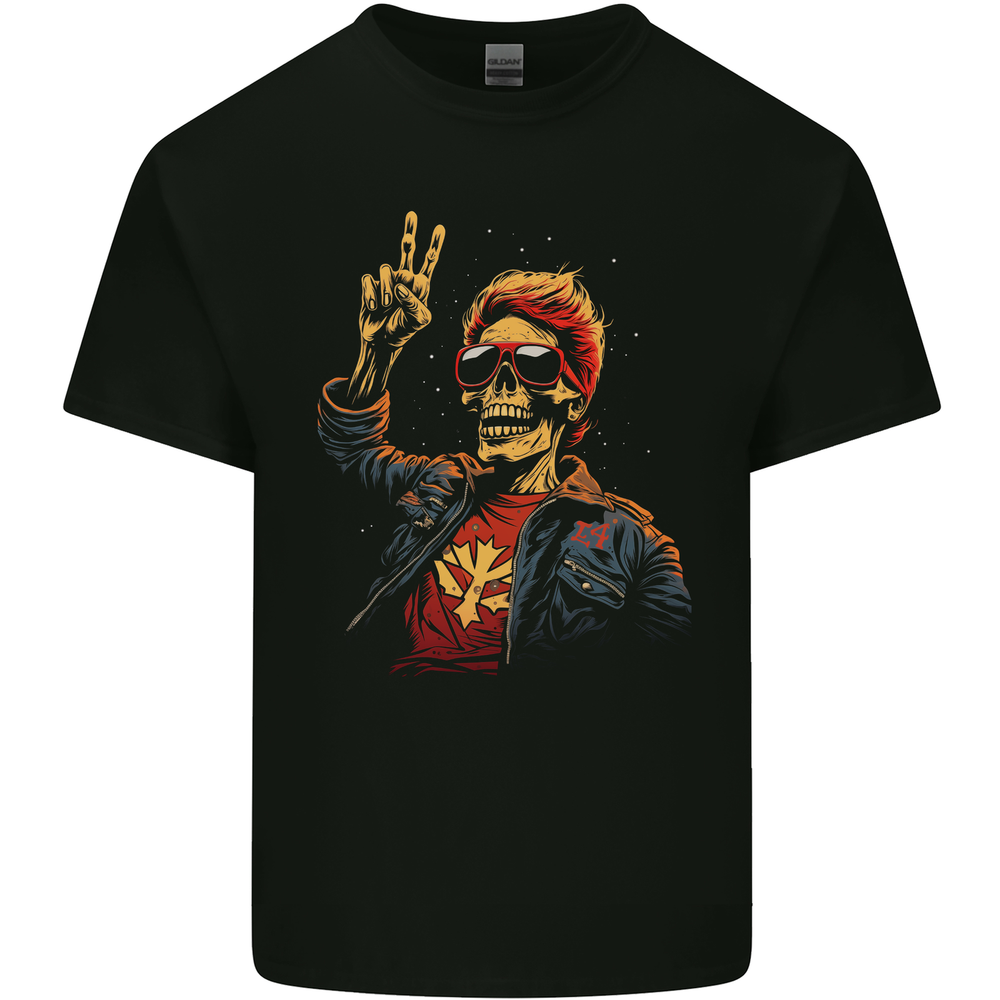 Rockabilly Peace Skull Zombie Mens Cotton T-Shirt Tee Top