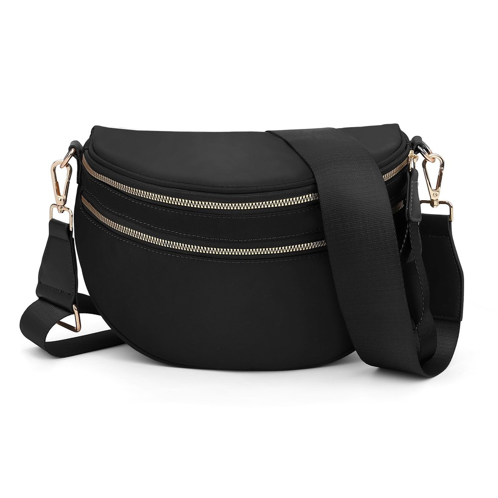 Bum Bags for Crossbody,Spacious Nylon Crossbody Bag Trendy Checkered Purse Sh...
