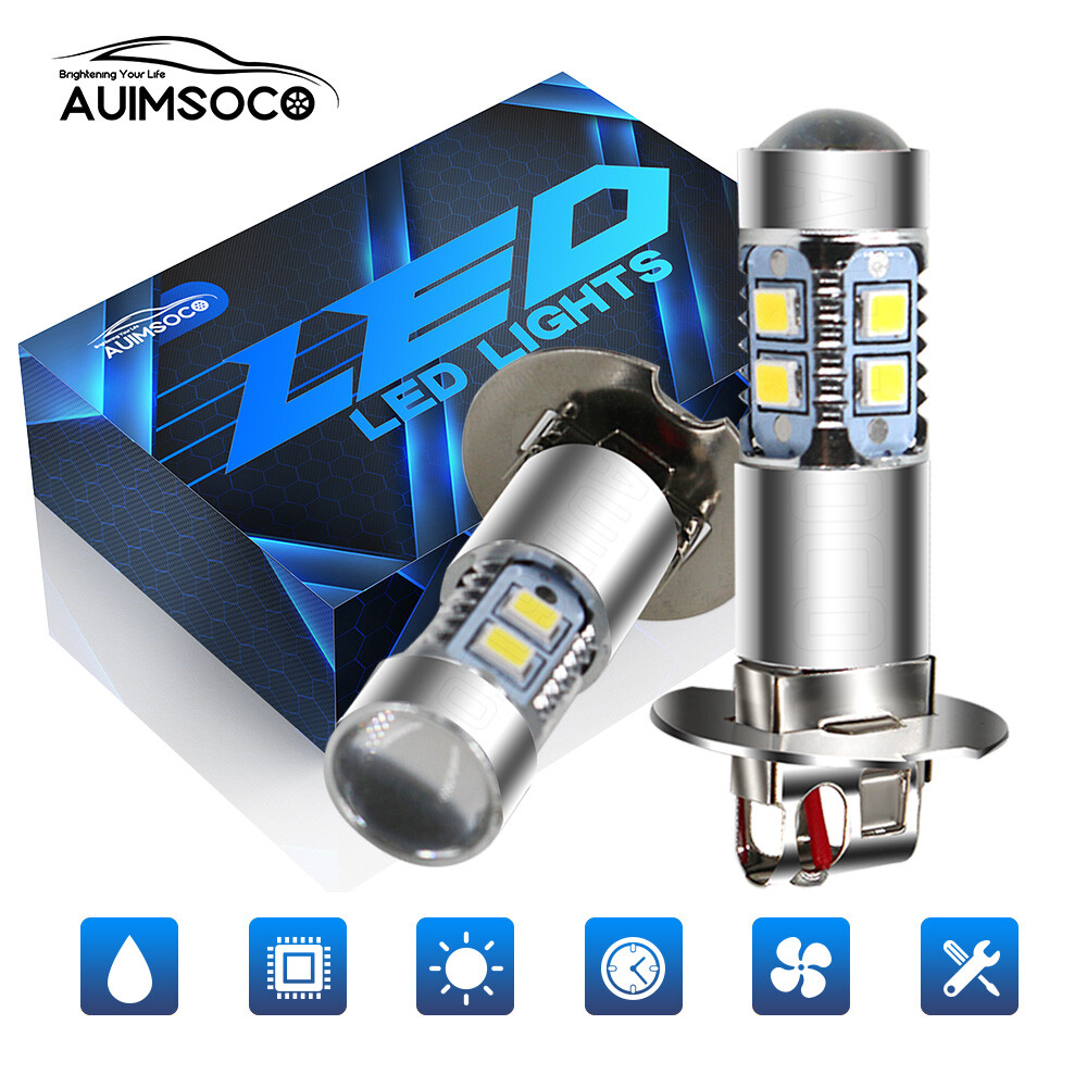 LED Headlight Kit H3 6000K White Fog Light Bulbs 2x For TOYOTA Corolla 2001-2004