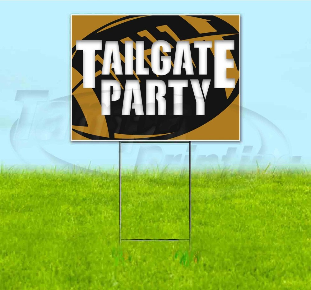 TAILGATE PARTY SAINTS 18x24 Yard Sign WITH STAKE Corrugated Bandit USA FOOTBALL