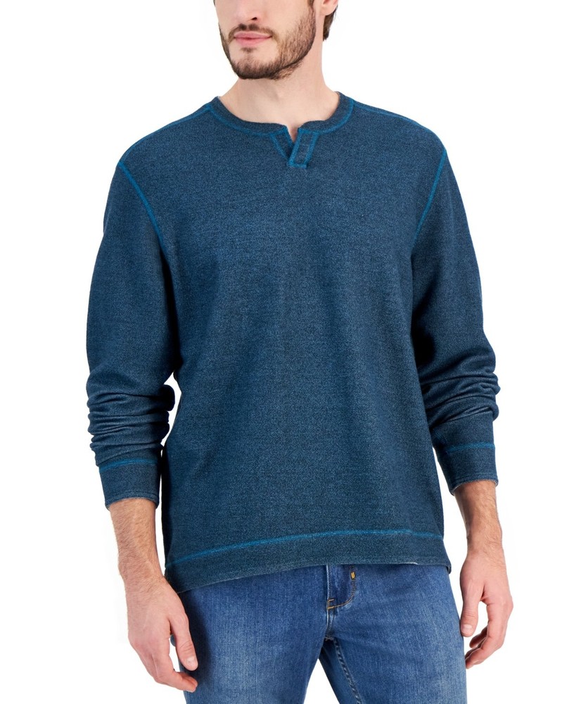 Tommy Bahama Men's Bayview Reversible Split-Neck Sweatshirt - Ink Blue  XXL