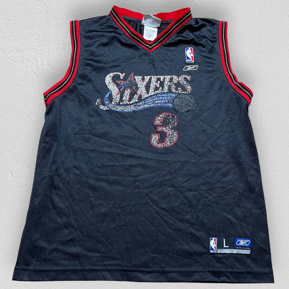 Vintage Reebok Philadelphia 76ers Iverson Jersey Size Youth Large Worn