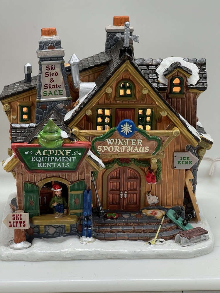 Lemax Retired 2012 Winter Sporthaus Alpine Equipment Rental 25369 Mint RARE