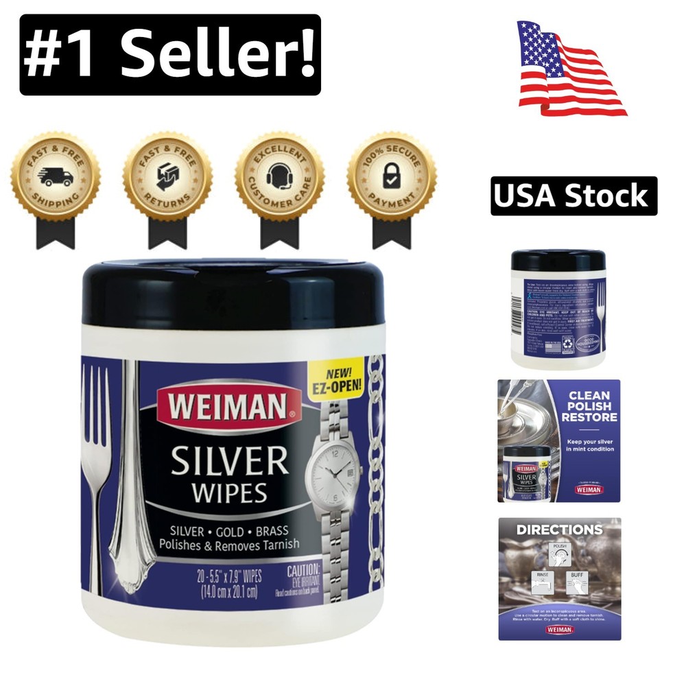 20-Count Jewelry Polish Wipes – Safe Non-Scratch Metal Cleaner for Lasting Shine